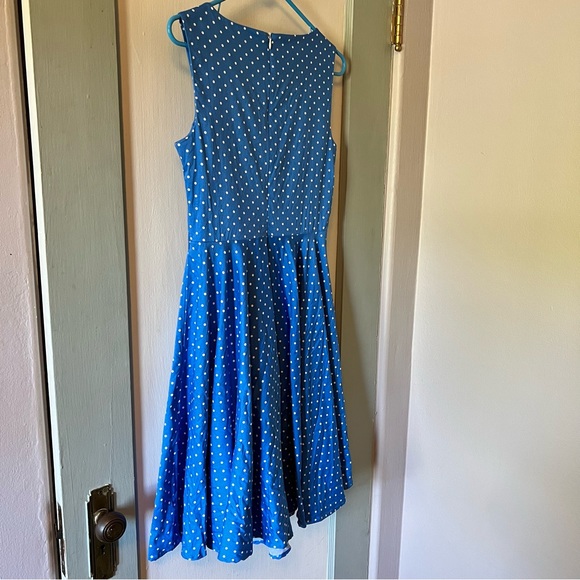 BOGO Grace Karin Blue and White Polka Dot Dress - Picture 5 of 6